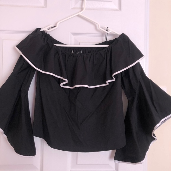 Zara black ruffle dress top small - Picture 1 of 3